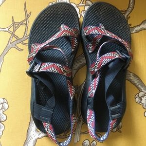 Chaco Pink/Purple/White Aztec Sandals